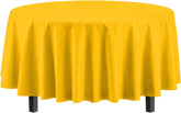Round Yellow Plastic Table Covers | 6 Pack